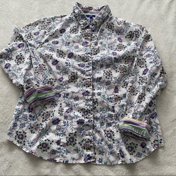 Tabi Simply Classics White paisley button down shirt size XXL - Picture 5 of 9